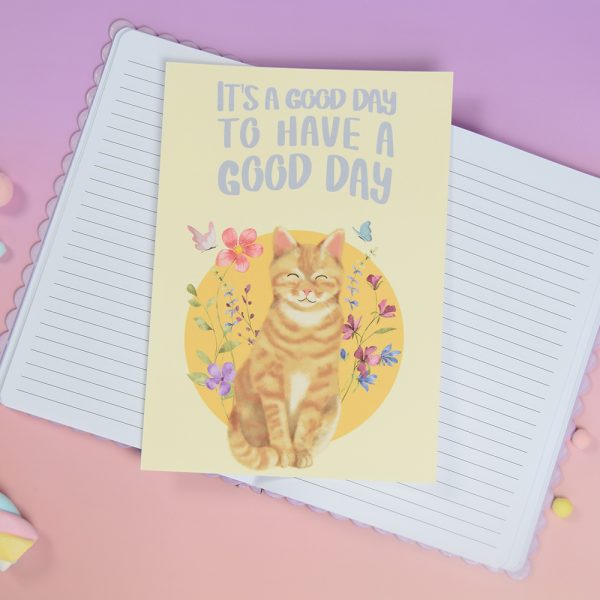Katzenprint, Kunstdruck Katze, Katzenkunst, Katzenkarte, Grußkarte Katze