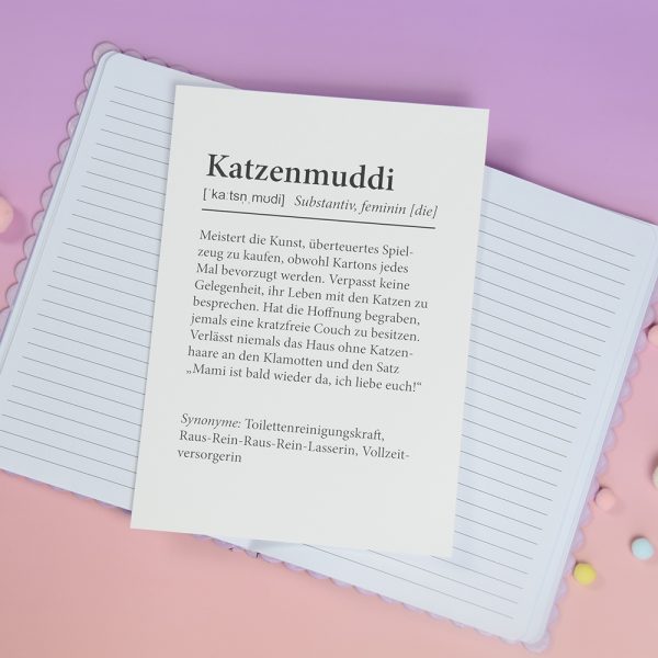 A5 Druck, Kunstdruck, Karte, Grußkarte, Katzenkarte, Katzenmama Definition