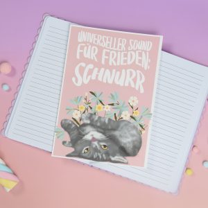 Katzenprint, Kunstdruck Katze, Katzenkunst, Katzenkarte, Grußkarte Katze