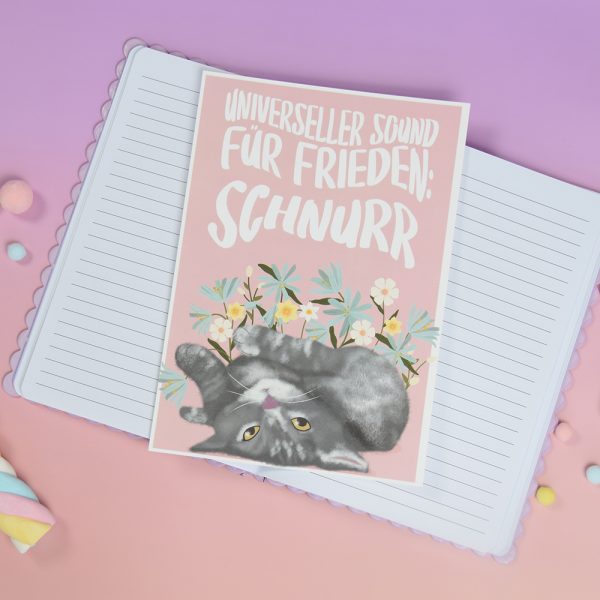 Katzenprint, Kunstdruck Katze, Katzenkunst, Katzenkarte, Grußkarte Katze