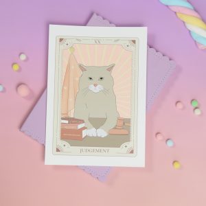 Katzenprint, Tarot Print, Kunstdruck Katze, Katzenkunst, Katzenkarte, Grußkarte Katze