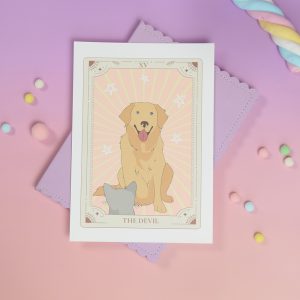 Katzenprint, Tarot Print, Kunstdruck Katze, Katzenkunst, Katzenkarte, Grußkarte Katze