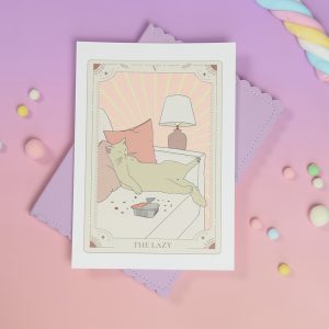Katzenprint, Tarot Print, Kunstdruck Katze, Katzenkunst, Katzenkarte, Grußkarte Katze