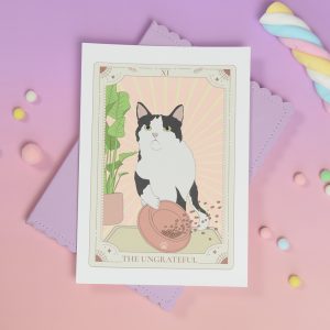 Katzenprint, Tarot Print, Kunstdruck Katze, Katzenkunst, Katzenkarte, Grußkarte Katze