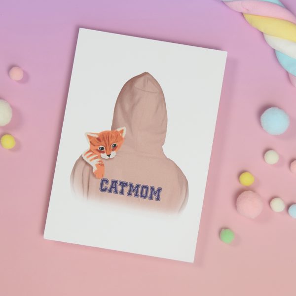 Grußkarte Katzenmama, Catmom Karte, Postkarte Katzenmama
