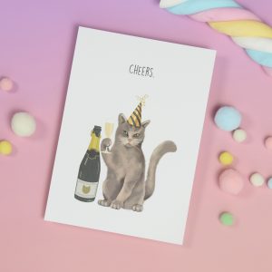 Geburtstagskarte, Glückwunschkarte, Postkarte, Grußkarte, Katze Karte, Katzenkarte