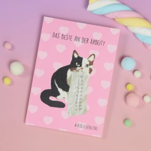 Karte Arbeitskollege, Grußkarte Kollege, Katzenkarte, Postkarte Katze, Geschenk Arbeitskollege