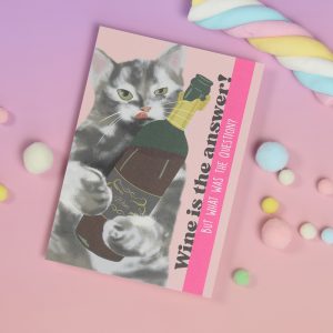 Witzige Grußkarte, Geburtstagskarte, Glückwunschkarte, Katzenkarte, Weinliebhaber