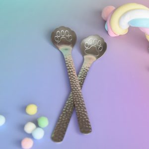 Pfotenlöffel, Katzenlöffel, 2er Set, Silber