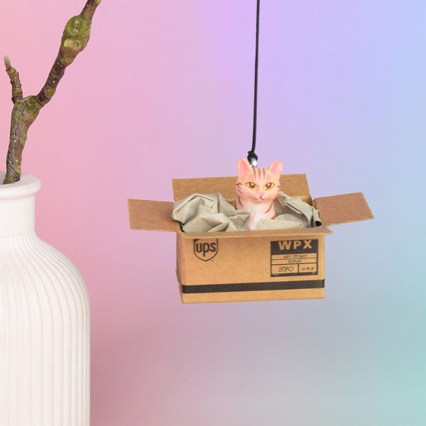 Rückspiegelanhänger, Rückspiegel Anhänger, Anhänger Katze orange