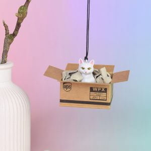Rückspiegelanhänger, Rückspiegel Anhänger, Anhänger Katze Weiß
