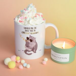 Katzen Tasse, Aufmunterung, Kopf hoch, lustige Tasse, Tasse mit Spruch
