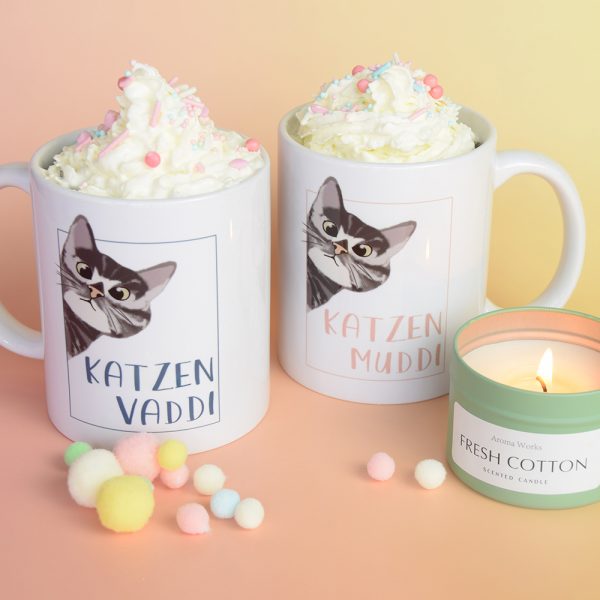 Partnertassen, Tassenset, Katzeneltern, Katzentassen