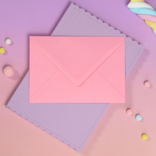 Grußkarte Postkarte Umschlag pink