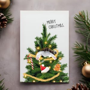 Weihnachtskarte "Baumchaos" & Umschlag