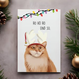 Weihnachtskarte "Hohoho" & Umschlag