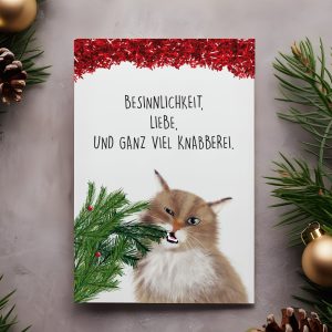 Weihnachtskarte "Knabberei" & Umschlag