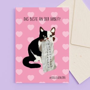 Karte Arbeitskollege, Freundin, Grußkarte Katze, Workbesties