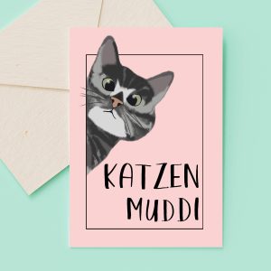 Katzenmama Karte, Katzenmuddi Statement, Katzige Grußkarte, Postkarte