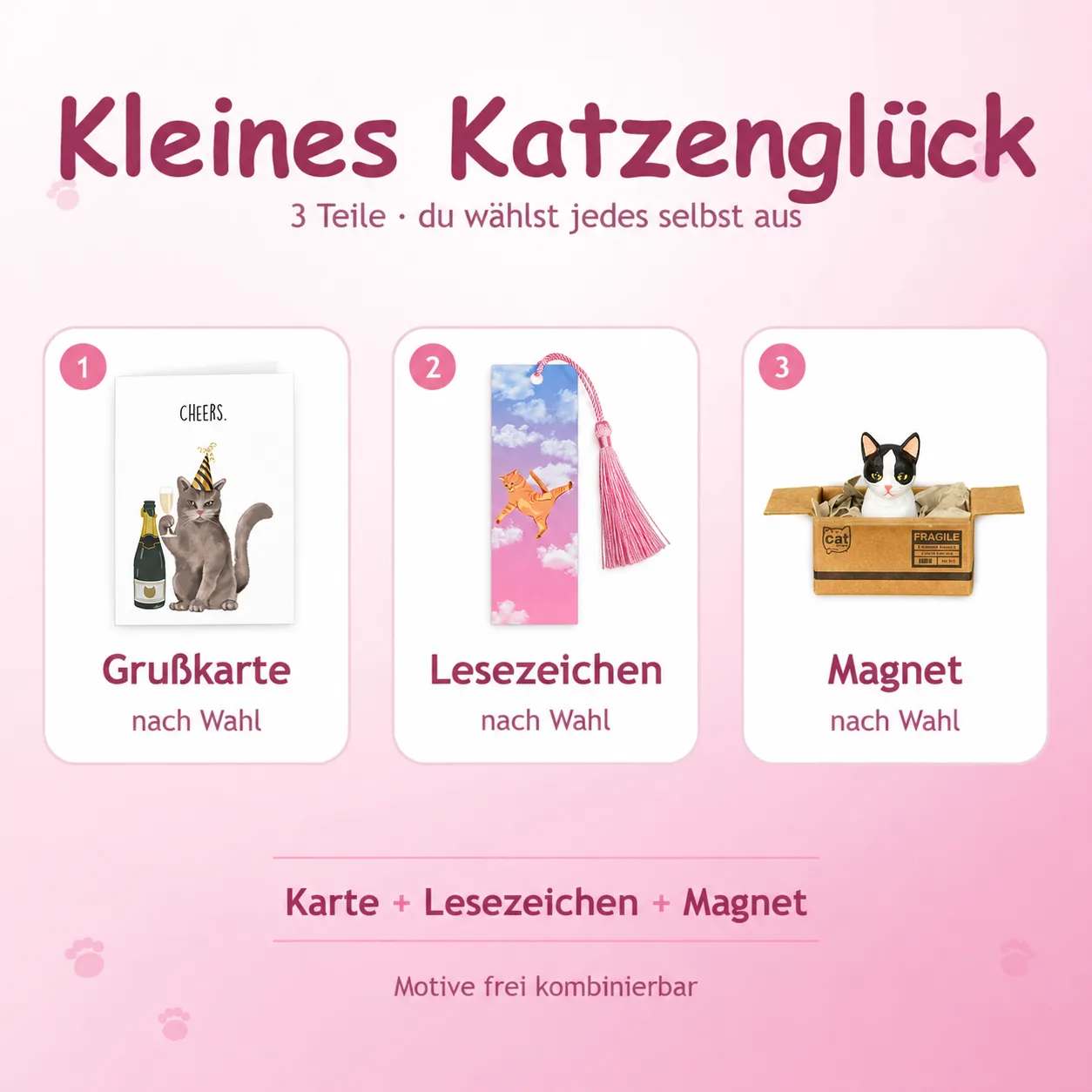 Kleines Katzenglück mit den enthaltenen Artikeln