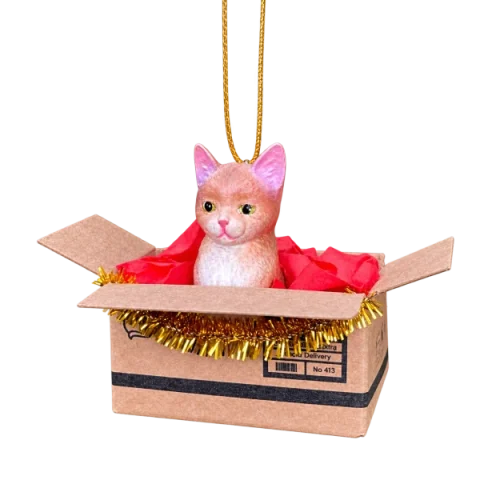 Christbaum Anhänger Katze, Braun getigert