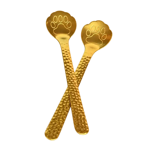 Katzenlöffel, Futterlöffel, Kaffeelöffel Gold